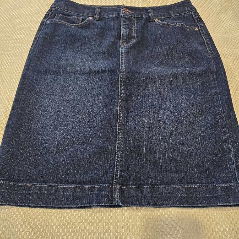 Women's Style & Co. Denim Skirt Dark Blue Size 6